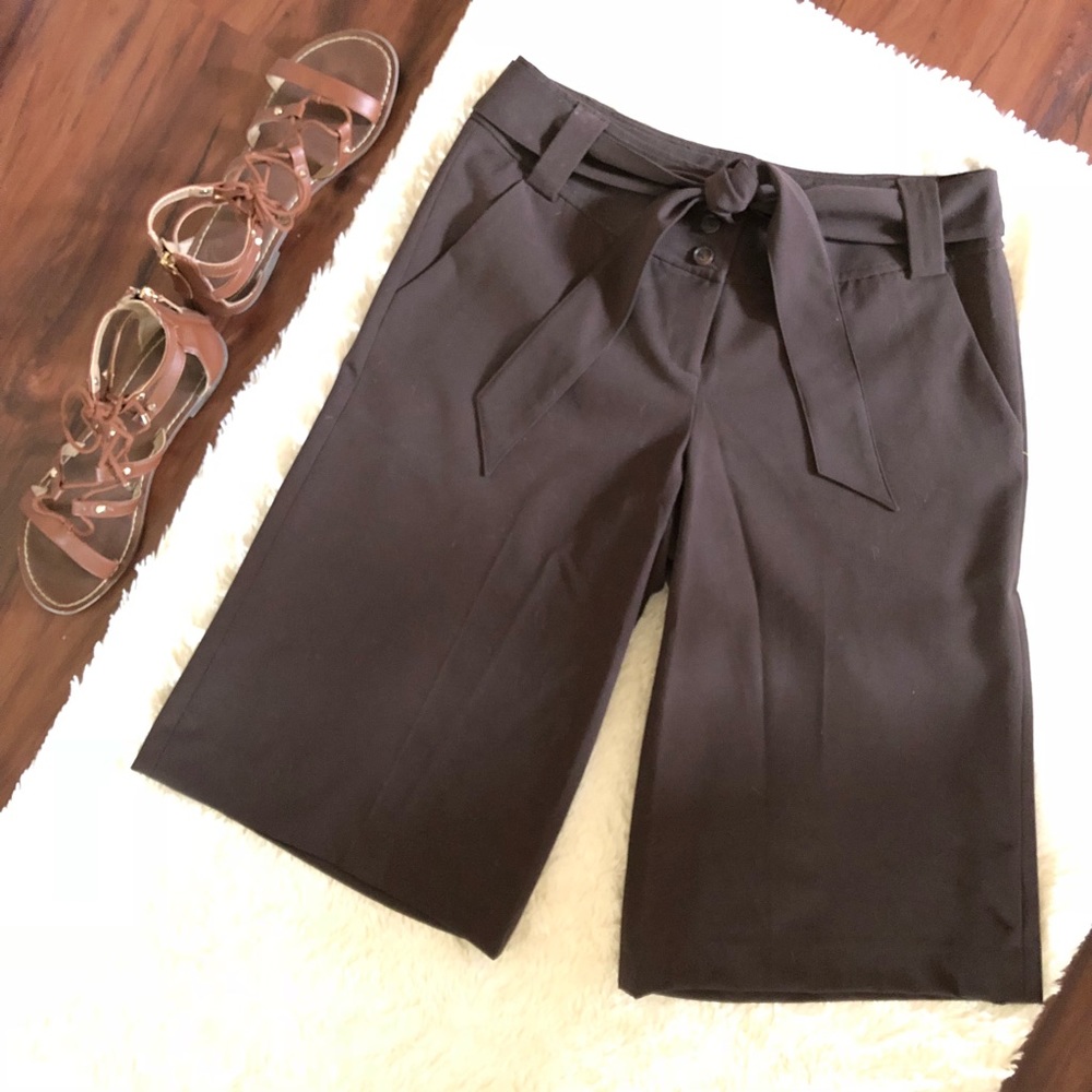 LOFT Flowy Belted Capris, Size 4